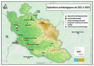 Carte des opérations réalisées par  le Service départemental entre 2021  et 2023 générée grâce au SIAV. - Agrandir l'image (fenêtre modale)