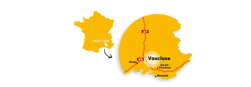 Carte de France avec indication situant le Vaucluse - Agrandir l'image (fenêtre modale)