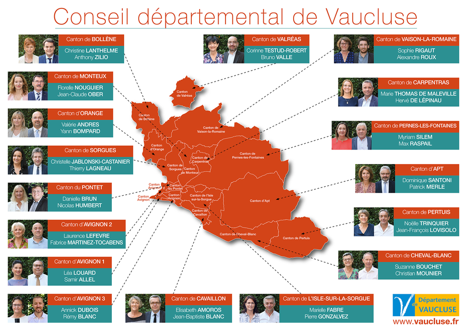 Carte départementale de vaucluse avec les élus - Agrandir l'image (fenêtre modale)