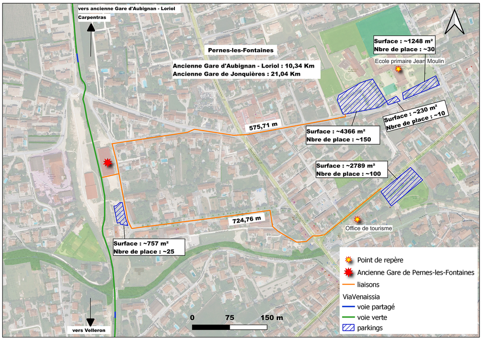 Carte indiquant comment rejoindre la Via Venaissia depuis Pernes - Agrandir l'image (fenêtre modale)