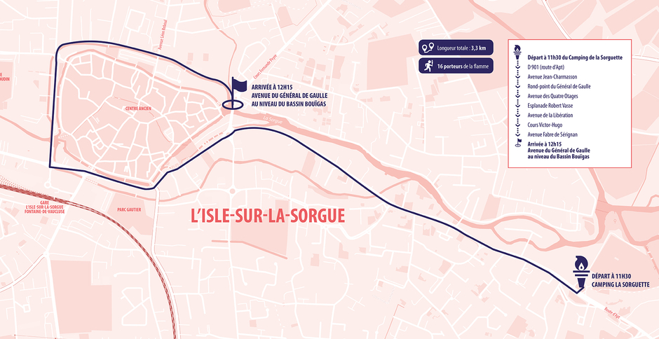 Carte trajet Isle-sur-la-Sorgue - Agrandir l'image (fenêtre modale)